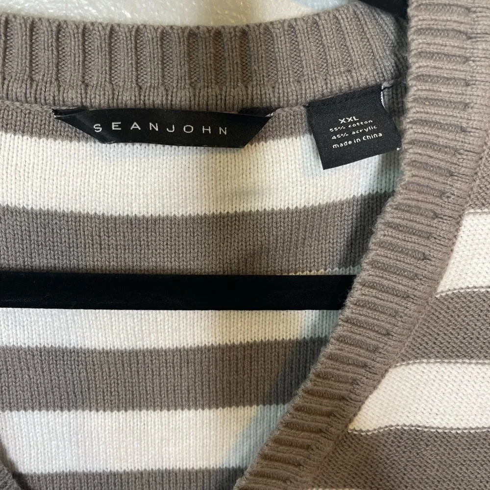 Sean John Cardigan Button Up Sweater Stripe Men’s 2XL - Picture 4 of 4